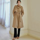 Luo Yi intellectual lapel lace-up trench coat