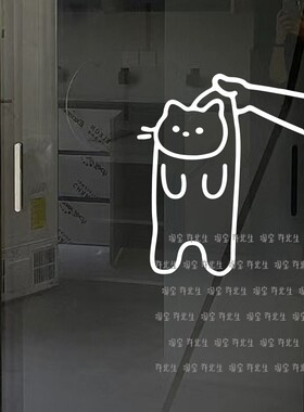 小猫咪有趣贴纸 ins墙贴创意图案宠物店门贴厨房玻璃贴房间装饰贴
