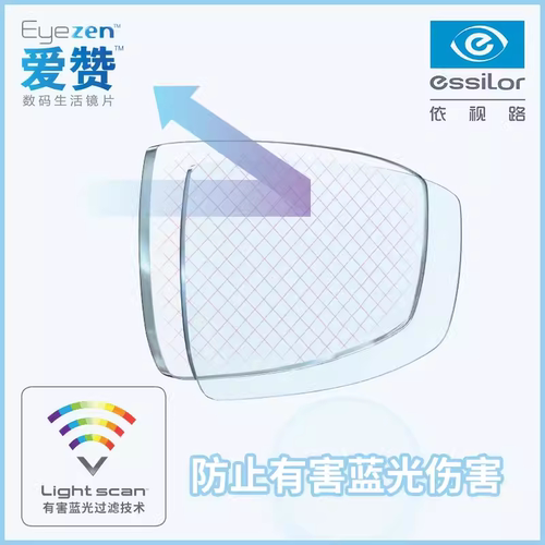Essilor依视路爱赞1.56数码生活防蓝光抗疲劳1.59钻晶A4 近视镜片 - 图1