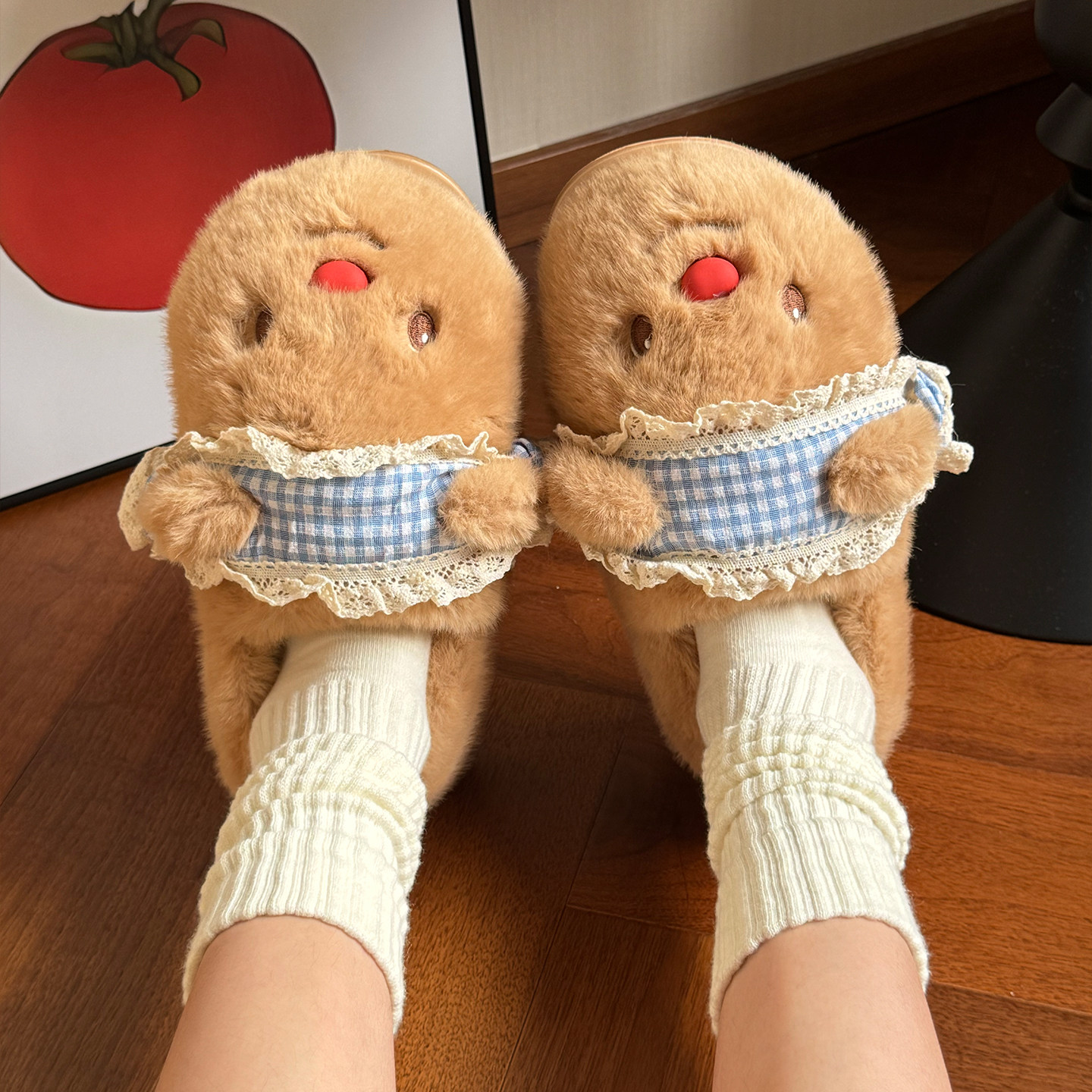 可爱黄油小熊棉鞋女2025冬季新款外穿厚底保暖防滑居家包跟棉拖鞋,淘宝优惠券,粉丝福利购,淘宝优惠卷