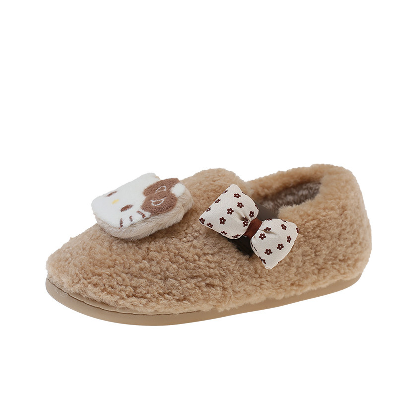 可爱蝴蝶结凯蒂猫棉鞋女2025冬季新款居家加绒保暖懒人包跟棉拖鞋,淘宝优惠券,粉丝福利购,淘宝优惠卷