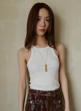 小众复古peigne佩因梳子项链女黄铜镀金轻奢高级感精致百搭锁骨链