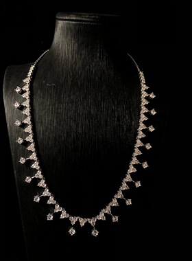 wish新款女神流苏项链镀金优雅法式风气质时尚耳钉耳拍首套装