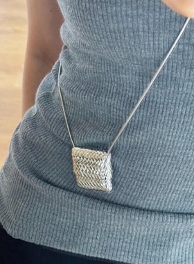 韩国小众设计感中古编织包包长款项链时尚气质吊坠百搭毛衣链