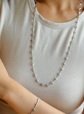 elisetskis同款手工十字架项链女小众设计高级感秋冬百搭长毛衣链