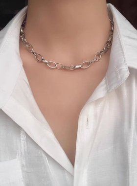 欧美个性冷淡风豆豆链拼接颈链嘻哈潮流网红锁骨链情侣款时尚项圈