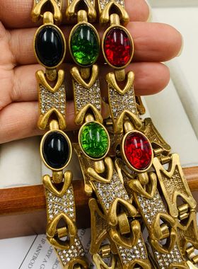 中古vintage镶琉璃通勤款优雅项链 复古设计感宫廷风轻奢项链