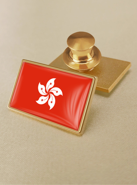 珐琅工艺香港特别行政区旗旗帜胸章世界各国旗帜商务徽章襟章配饰