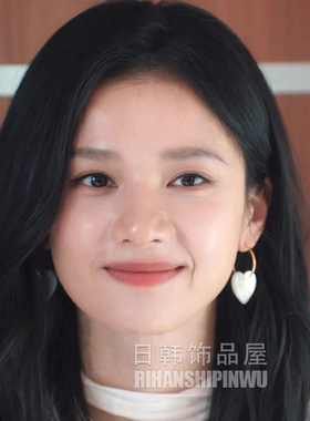 野狗骨头苗靖同款耳环张婧仪圆圈天然白贝母爱心耳钉气质高级耳饰