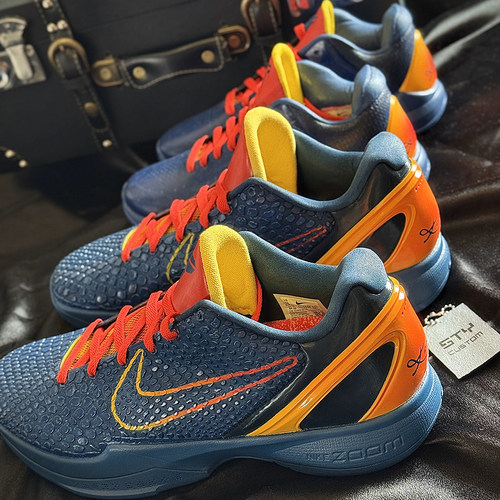 STY定制Nike Kobe6 ZK6科比6 蓝色渐变耐克实战篮球鞋克拉克同款 - 图1