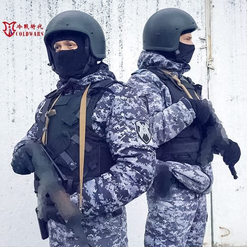 冷战直采俄军公发蓝点奥摩迷彩防寒服雪地作战重型棉质作训军大衣 - 图1