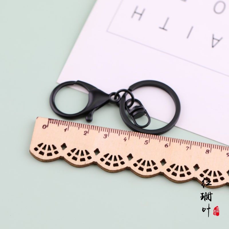 8字链钥匙扣配件黑色钥匙环钥匙圈DIY手工材料龙虾扣包包吊饰挂件,淘宝优惠券,粉丝福利购,淘宝优惠卷
