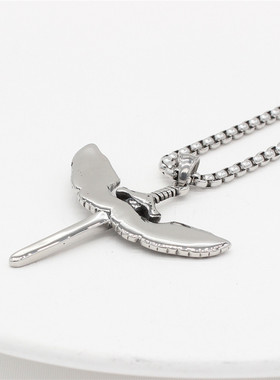 时尚钛钢项链欧美复古十字架天使