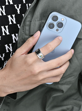 时尚钛钢戒指 欧美LOVE旋转字母戒指宽版扳指潮男钛钢戒指指环