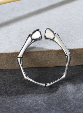 时尚钛钢男款戒指 欧美风个性复古竹节环戒指节节高潮男指环