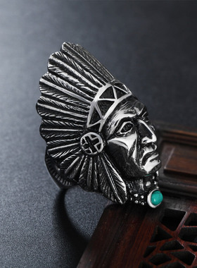 钛钢戒指钛钢绿松石钛钢戒指