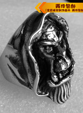 钛钢戒指指环时尚风头像钛钢戒指