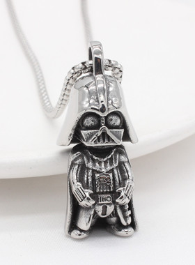 时尚钛钢项链 欧美个性复古立体披风骷髅头男士钛钢项链