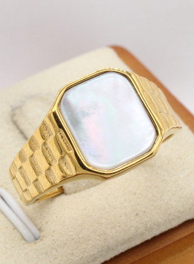 时尚钛钢男款戒指 时尚简约欧美Ins风多边形男士宝石戒指指环