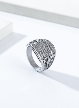 时尚男款钛钢戒指欧美复古蝎子hiphop嘻哈天蝎座钛钢男式戒指指环