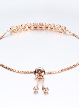 时尚风钛钢锆石可调节新娘手链