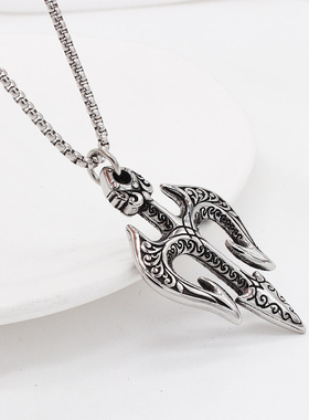 时尚十字架霸气男士项链项链钛钢