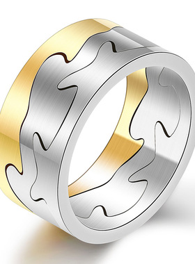 钛钢戒指戒指时尚风花纹钛钢戒指