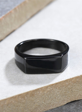 欧美风ins光面男士钛钢戒指