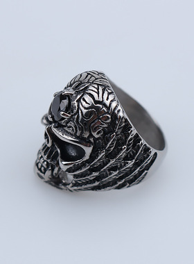 男款戒指钛钢时尚骷髅头钛钢戒指