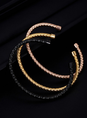 开口手镯时尚风开口钛钢手环