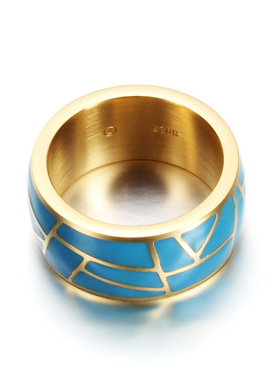 钛钢戒指指环时尚风滴胶钛钢戒指