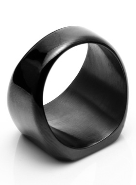 钛钢戒指指环时尚风黑色钛钢戒指