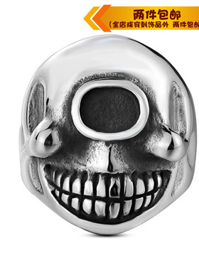 欧美朋克风复古骷髅头钛钢戒指
