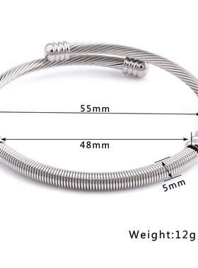 时尚钛钢女式手镯 简约流行钛钢电缆钢线手环 钛钢手镯 闺蜜手环