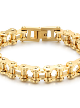 时尚钛钢手链 单车自行车手链 潮男嘻哈RapHap Ins钛钢机车手链