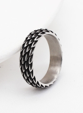 时尚钛钢男款戒指欧美复古简约