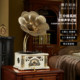 Gramophone home vinyl record player with built-in subwoofer
