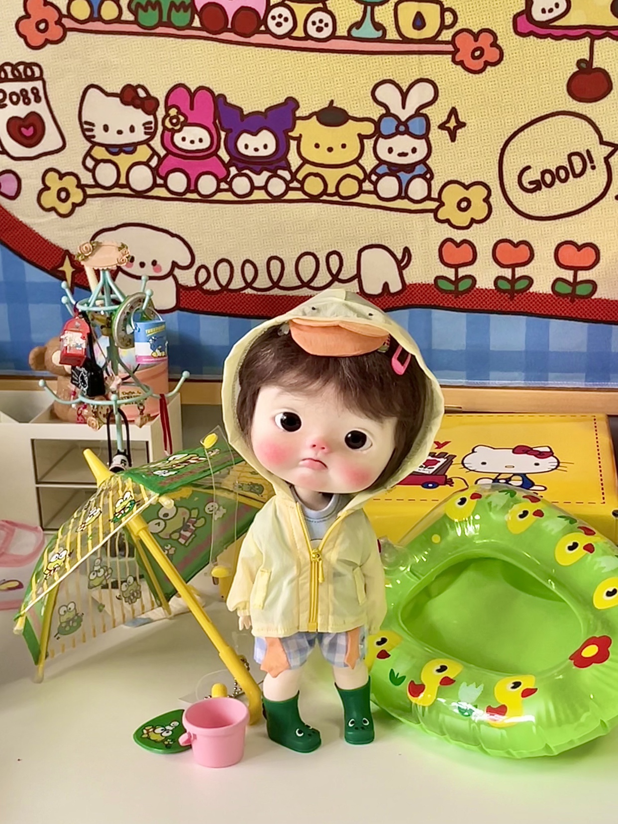 小鸭防晒衣bjd娃衣胖点体点点体Blythe小布外套六分衣多素体可穿 - 图0