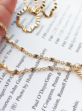 设计师银镀金肌理百搭项链