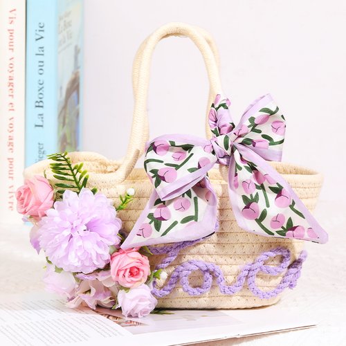 草编包包手工DIY材料包仿真花团建沙龙活动手提包暖场非遗礼物 - 图3