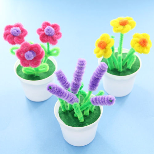 手工扭扭棒毛根花盆栽 幼儿园儿童DIY制作玩具材料包 - 图2