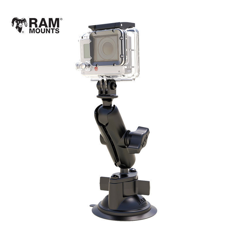 美國RAM 車載相機支架吸盤式大疆OsmoAction gopro運動相機支架