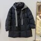 European station 2025 winter new popular women's thickened down jacket 90 duck down removable wool knitted hat