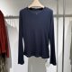 2025 new autumn clothing popular women's T-shirt tops slim fit long-sleeved lyocell mulberry silk trend