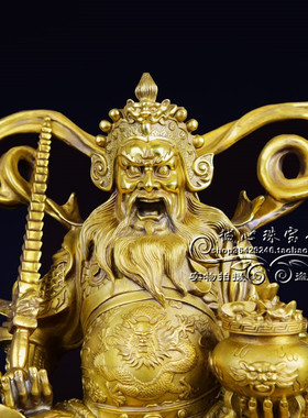 武财神客厅赵公明铜摆件招财中式