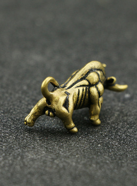 把件办公区劲牛铜小摆件牛气冲天