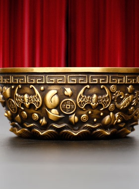 纯铜祝福中式客厅店铺聚宝盆