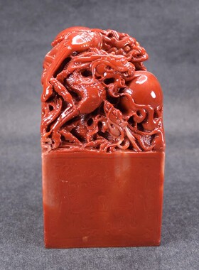 仿寿山石中式办公区五龙玉玺印章