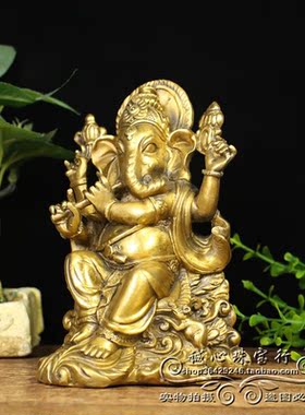 纯铜泰国象鼻财神印度摆件