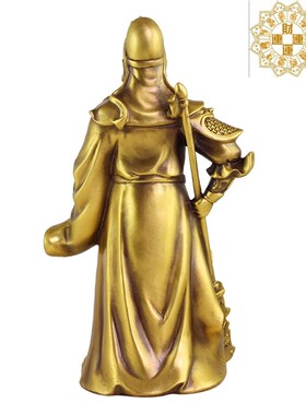 纯铜手托元宝关二爷礼品武财神